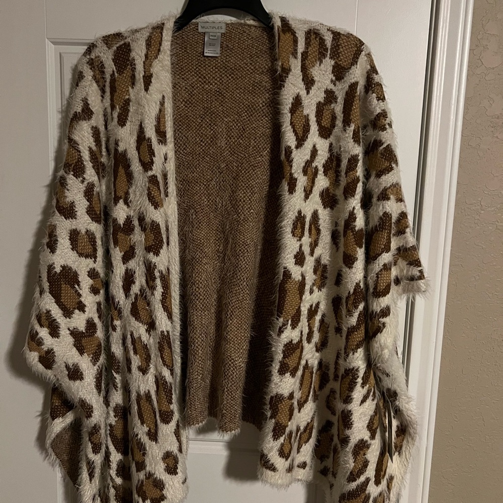 Leopard Print Open Front Vest